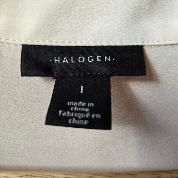 NWT Halogen Womens Semi-Sheer Button Up Blouse Size L Old Money Minimalist Fairy - Picture 6 of 9